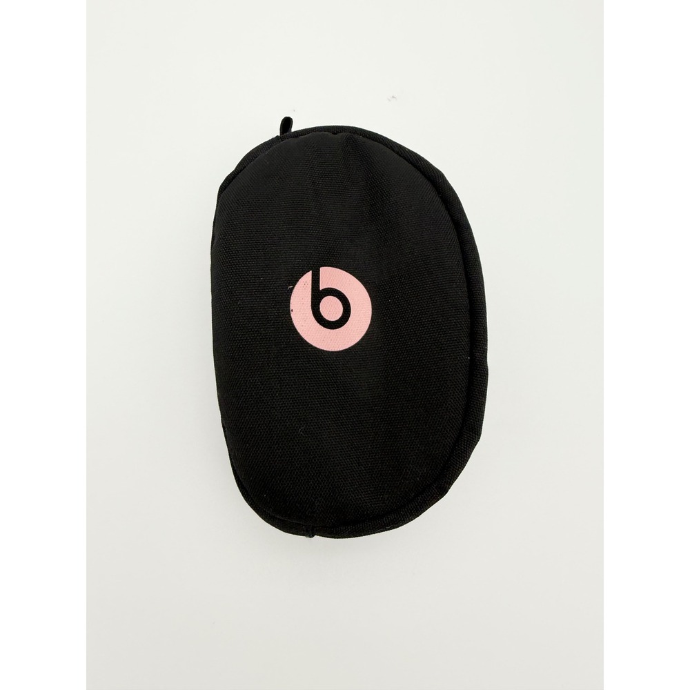 Beats by Dr Dre Headphones Soft Carrying Case Pouch Black Pink Logo Zip Closure